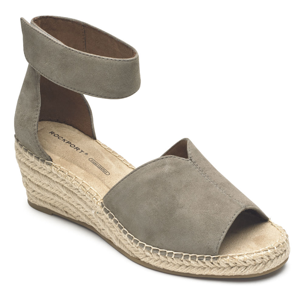 ロック ポート サンダル レディース グレー - Marah Peep Toe Espadrille - SEX863752